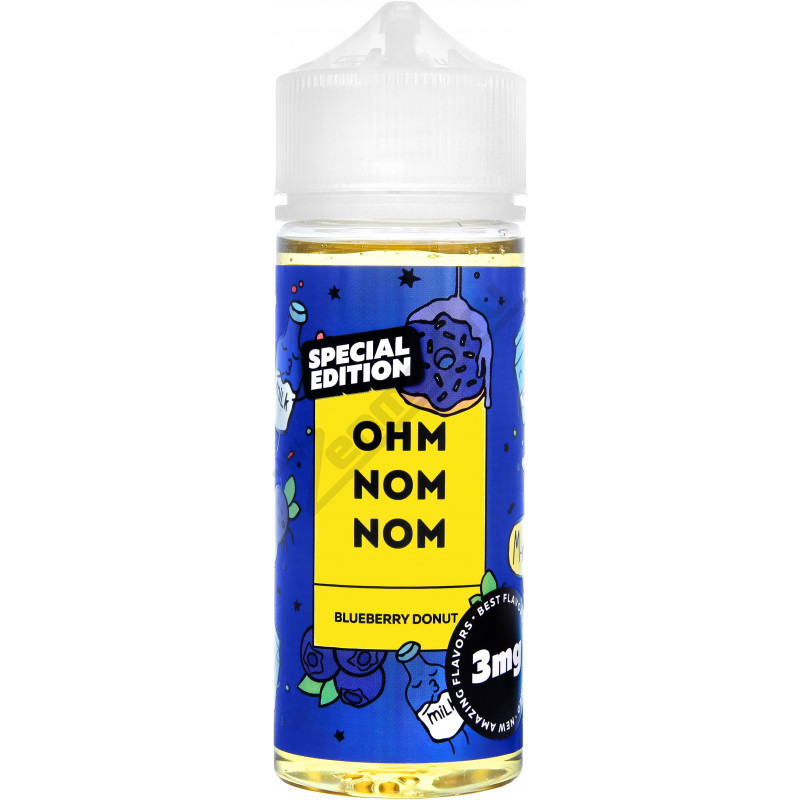 Фото и внешний вид — OHM NOM NOM - BLUEBERRY DONUT 120мл